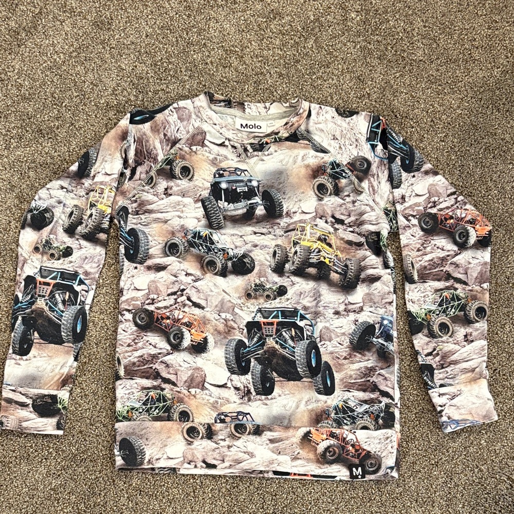 Molo Kids Off-Road Adventure Long Sleeve Tee - Brown and Black